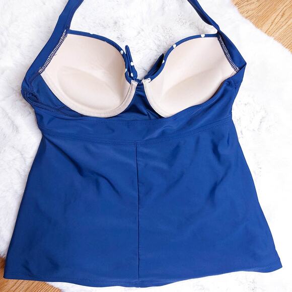 Tropical Escape Halter Tankini Top Retro Push Up Bra Polka Dot 8 - Picture 3 of 5